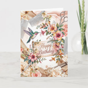 Hairdresser birthday themed with scissors card