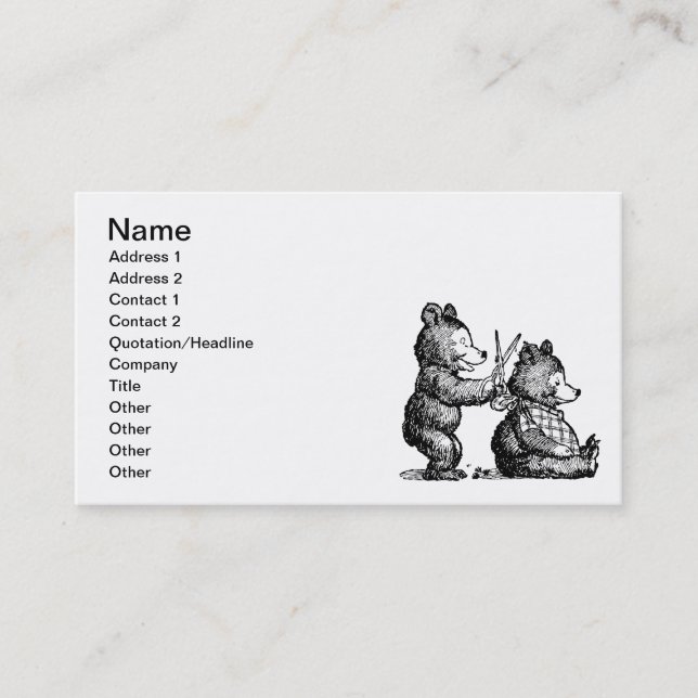 hairdresser business card (Front)