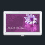 Hairdresser Business Card Holder<br><div class="desc">Hairdresser business card holder for women with beautiful chic design that includes a fashion hair model with a fashionable purple background with a pretty flower on the cover and text you can easily make your own by personalising the text with your company or name. Designed for a beauty business, hair...</div>
