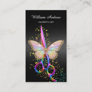Hairdresser Butterfly Scissors Business Card