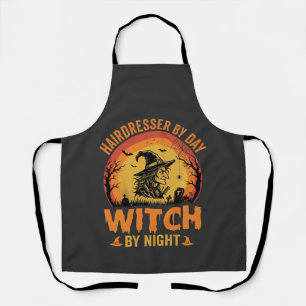 Hairdresser By Day Witch By Night Halloween Design Apron