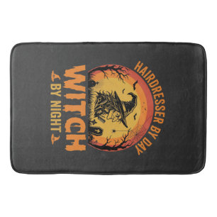 Hairdresser By Day Witch By Night Halloween Design Bath Mat