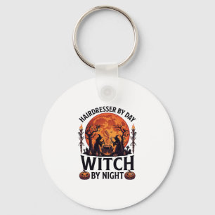 Hairdresser Day Witch Night Halloween Comb Scissor Key Ring