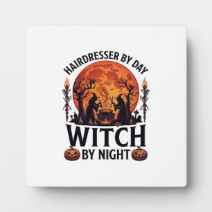 Hairdresser Day Witch Night Halloween Comb Scissor Plaque