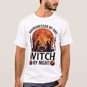 Hairdresser Day Witch Night Halloween Comb Scissor T-Shirt