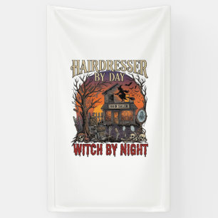 Hairdresser Day Witch Night Halloween Salon Skulls Banner