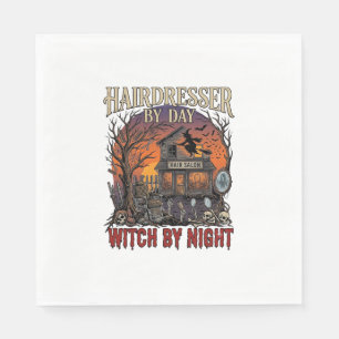 Hairdresser Day Witch Night Halloween Salon Skulls Napkin