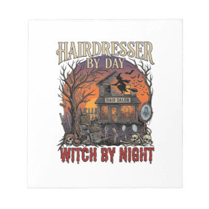 Hairdresser Day Witch Night Halloween Salon Skulls Notepad