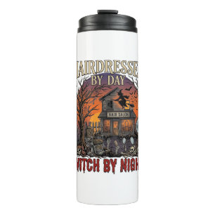 Hairdresser Day Witch Night Halloween Salon Skulls Thermal Tumbler