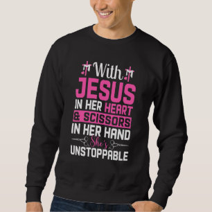 Hairdresser Designs Girls Women Christian Hairstyl Sweatshirt