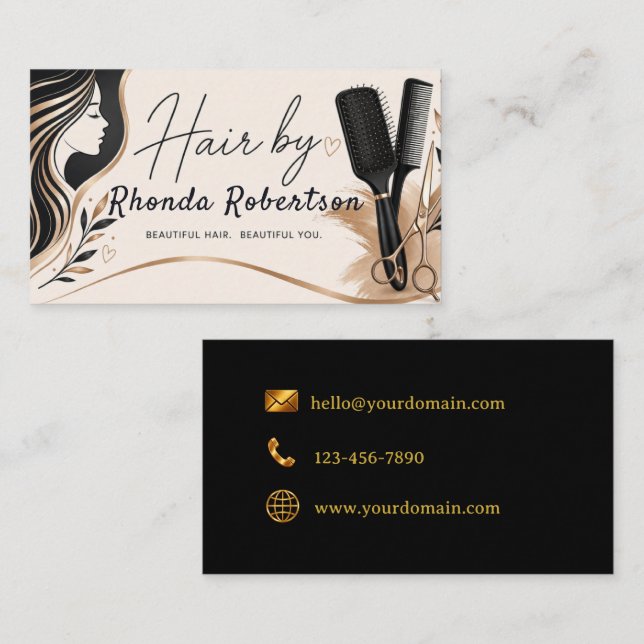 Hairdresser Elegant Business Card (Front/Back)