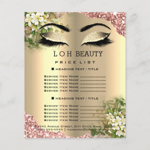 Hairdresser Eyelashes Makeup Studio Price List1 Flyer