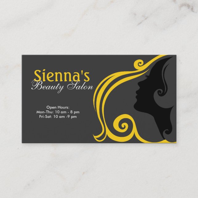 Hairdresser (Gold) Business Card (Front)
