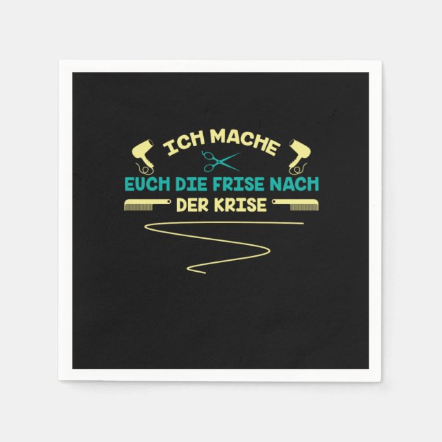 Hairdresser Hair Salon Scissors Hair Dryer Gift Napkin (Front)