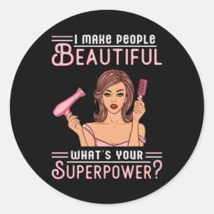 Hairdresser Hair Stylist Barber Scissors Hair Gift Classic Round Sticker