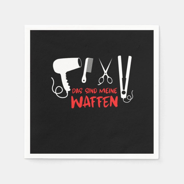 Hairdresser Hair Stylust Hair Dryer Hair Salon Gif Napkin (Front)