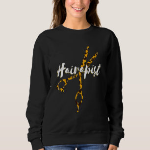 Hairdresser Hairapist Scissors Leopard Hair Salon Sweatshirt