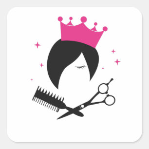 Hairdresser Hairdressers Logo Team Hair Salon Square Sticker