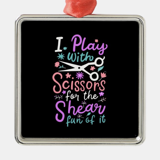 Hairdresser Hairstylist Gift Metal Tree Decoration (Front)