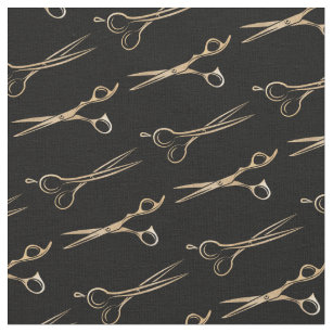 hairdresser hairstylist hair gold scissors pattern fabric