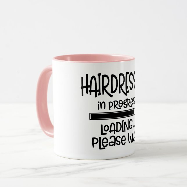 Hairdresser In Progress Funny Hair Stylist Mug (Front Left)