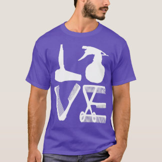 Hairdresser Love Hairdryer Scissors Barber Hair Br T-Shirt