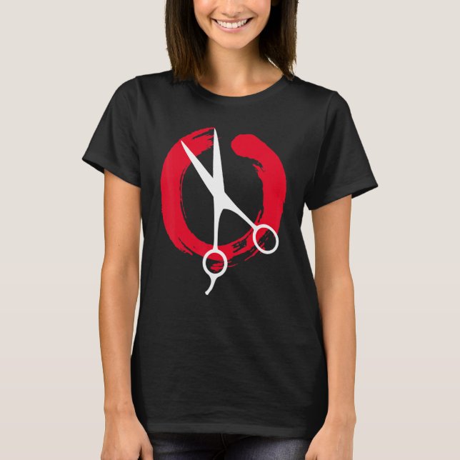 Hairdresser Love Hairdryer Scissors Barber Hair Br T-Shirt (Front)