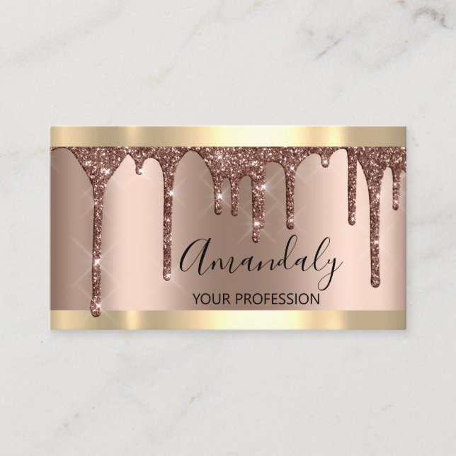 Hairdresser  Makeup Artist Lash Rose Gold Blush Business Card (Front)