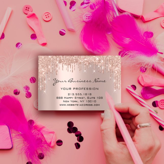 Hairdresser Nails Makeup Eyelash Rose Drips Business Card (Hairdresser Nails Makeup Eyelash Rose Drips Business Card)