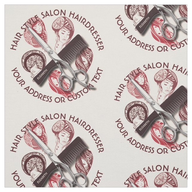 Hairdresser Or Beauty Salon Hair Stylist Name Fabric (Swatch)