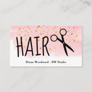 Hairdresser Pink Gold Business Card