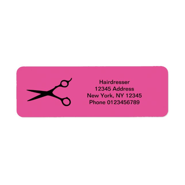 Hairdresser return address labels for hairstylist (Front)