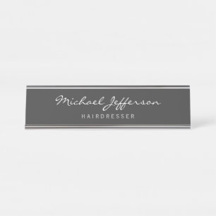 Hairdresser Script Professional Desk Name Plate