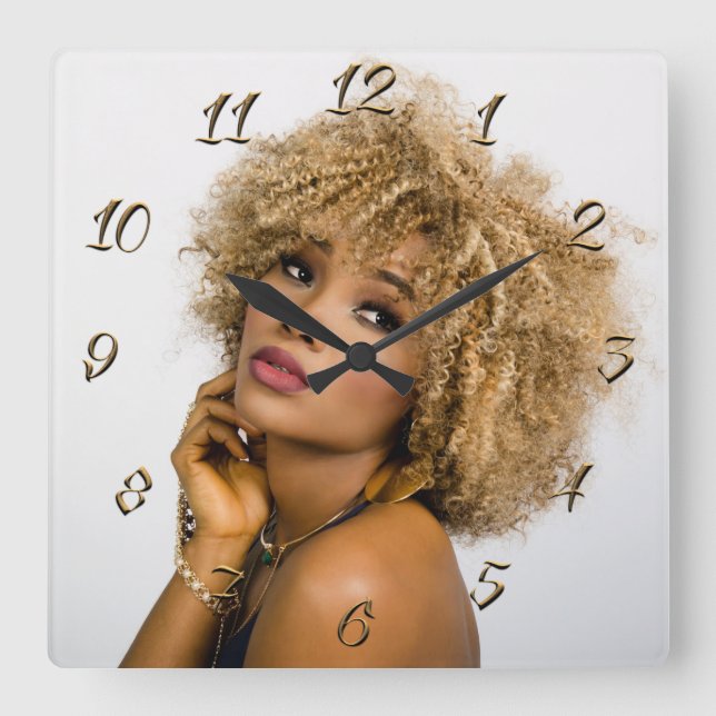 Hairdresser Square Wall Clock (Front)