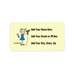 Hairdresser Stick Figure Label