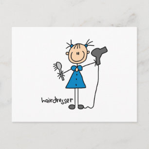 Hairdresser Stick Figure Postcard