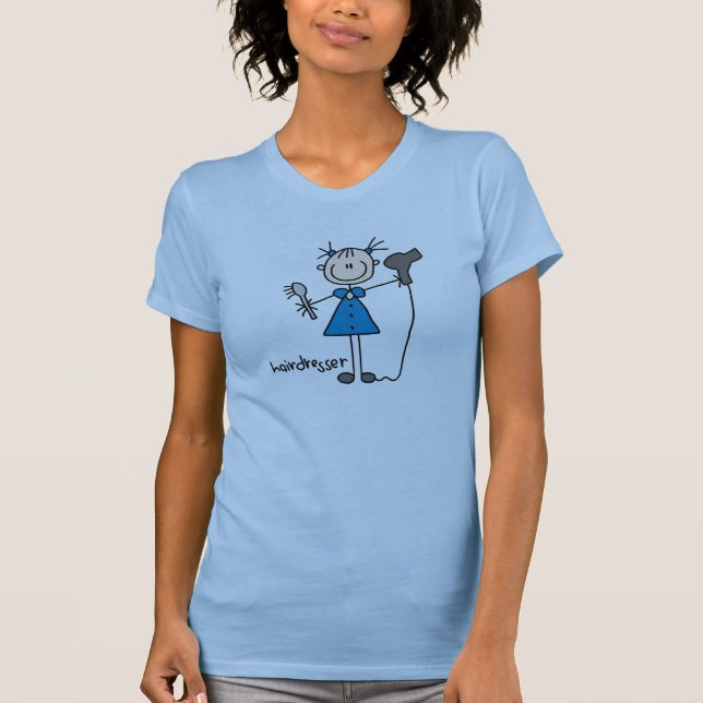 Hairdresser Stick Figure T-Shirt (Front)