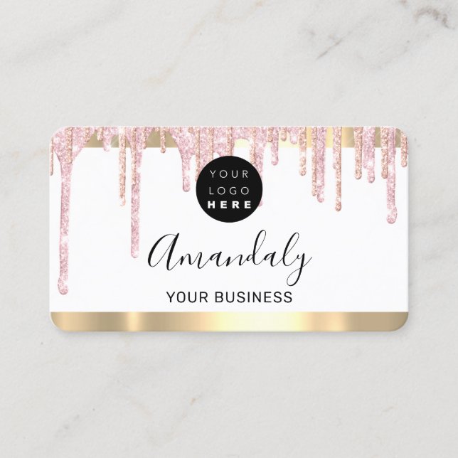 Hairdresser Stylist Coiffeur Gold Qr Code Logo Business Card (Front)