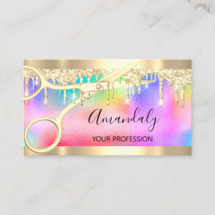 Hairdresser Stylist Coiffeur Scissors Holograph Business Card