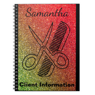 Hairdresser Stylist Colourist Salon Client Info Spiral Notebook