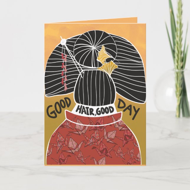 Hairdresser Stylist Good Hair Birthday Card (Front)