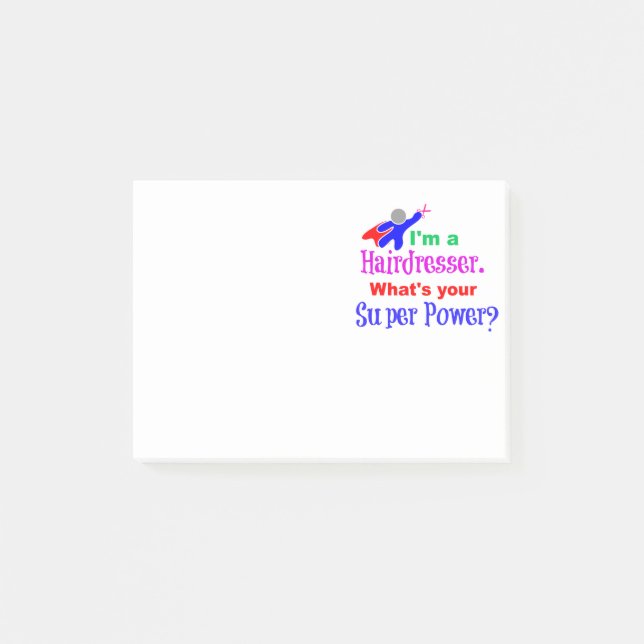 Hairdresser Super Power Post-it Notes (Front)
