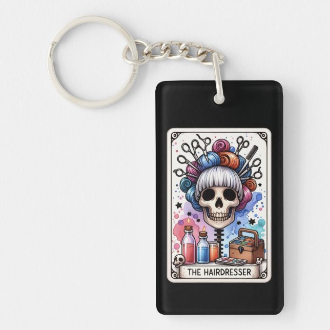 Hairdresser Tarot Card Keychain (Front)