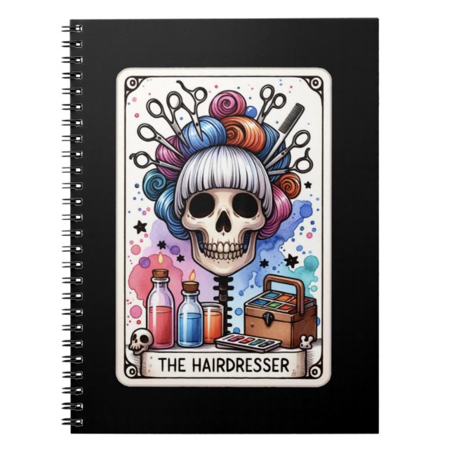 Hairdresser Tarot Card Notebook (Front)