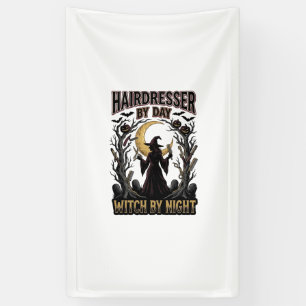 Hairdresser Witch Halloween Stylist by Day Design_ Banner