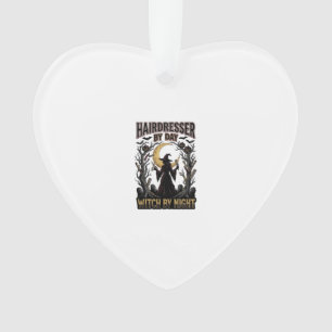 Hairdresser Witch Halloween Stylist by Day Design_ Ornament