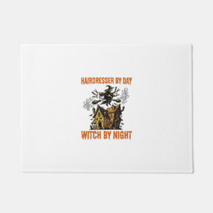 Hairdresser Witch Halloween Vintage Salon Shirt_1 Doormat