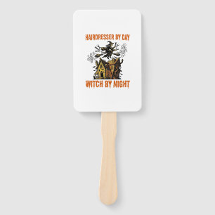 Hairdresser Witch Halloween Vintage Salon Shirt_1 Hand Fan