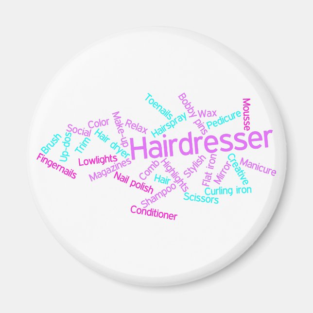 Hairdresser Word Cloud Magnet (Front)