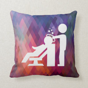 Hairdresser Works Pictogram Cushion